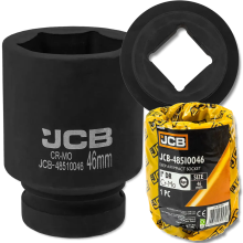JCB mély ütődugókulcs 1" 46 mm 6-pontú króm-molícium dugókulcs