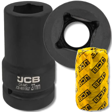 JCB mély ütődugókulcs 1" 27 mm 6-pontú króm-molícium dugókulcs