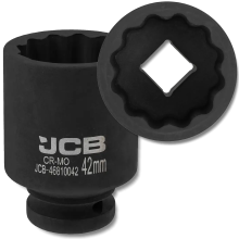 JCB DYB SLAGTOPPENØGLE 3/4" Cr-Mo 12-kantet 42 mm TOPNØGLE