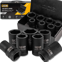 JCB 1" Cr-Mo 6-pontos mélyütő dugókulcs készlet 7 részes 24-46