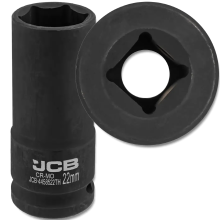 JCB MÉLYHÚZÁSÚ ÜTŐDUGÓ, VÉKONY FALÚ, 1/2" Cr-Mo, 6-pontos, 22 mm