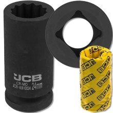 JCB DYB SLAGTOPPENØGLE 3/4" Cr-Mo 12-kant 24 mm TOPNØGLE