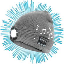 (blue) Bluetooth Led Beanie Warm Insulating Rechargeable Hat With Bluetooth Speakers And Led Light Warm Beanie Tw