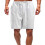 (5XL, White) Men Summer Linen Look Shorts Drawstring Loose Beach Pants Plus Size 1