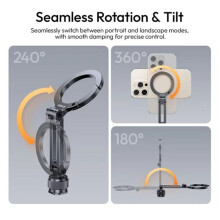 Ulanzi MA07 Magnetic Phone Mount with VL49 RGB Light Double-Side Magnetic Phone Mount Camera Tripod for 16 15 14 13