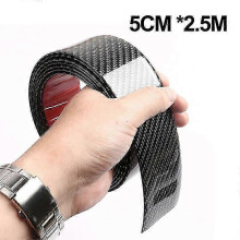 (5cm 2.5m 1pc) Car Stickers Anti Scratch Door Sill Protector Strip Carbon Fiber Car Threshold Protection Bumper Film Car Accessories