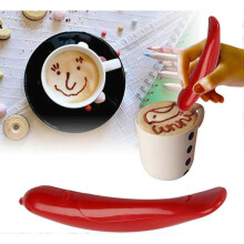 (Red) Latte Art Pen, Coffee Spice Pen Carving Pen,diy Creative Pattern For Coffee Grounds, Cocoa Powder, Ground Sugar