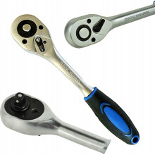 Cliquet - SILVERTOOLS - 1/4" 150 mm - 24 Zähne CrMo - Gehäuse CrV - Zweikomponenten-Griff