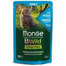 Monge BWild Cat Adult -anjoviksia ja vihanneksia kastikkeessa 85 g