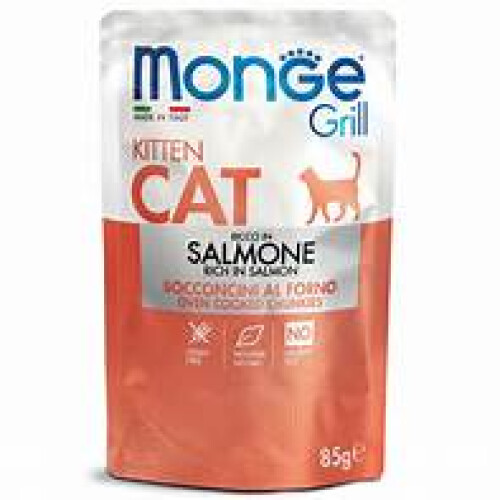 Monge Cat Grill Kitten Laks 85g pose