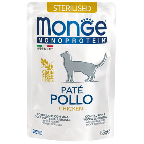 Monge Cat Sterilized Monoprotein Chicken Pate 85g