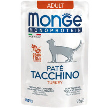 Monge macskaeledel felnőtt macskáknak monoprotein pulykapástétom 85g