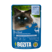 BOZITA Sterilizált húsdarabok rénszarvas szószban 85g