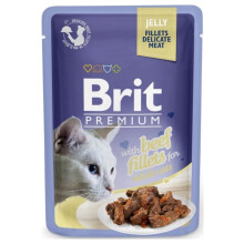 BRIT PREMIUM CAT Adult marhahús aszpikban (tasak) 85g