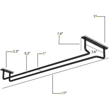 Large Stemware Wine Glass Hanger Rack Under Cabinet Kitchen Bar Storage Black Iron 17 Inch Set of 12