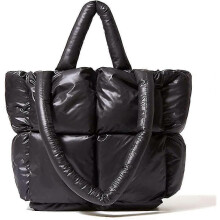 (black) Large Tote Bag For Women, Luxury Padded Purses And Handbags Crossbody Bags For Women, Winter Nylon Down Cotton Shoulder Bags B63