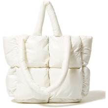(white) Large Tote Bag For Women, Luxury Padded Purses And Handbags Crossbody Bags For Women, Winter Nylon Down Cotton Shoulder Bags B63