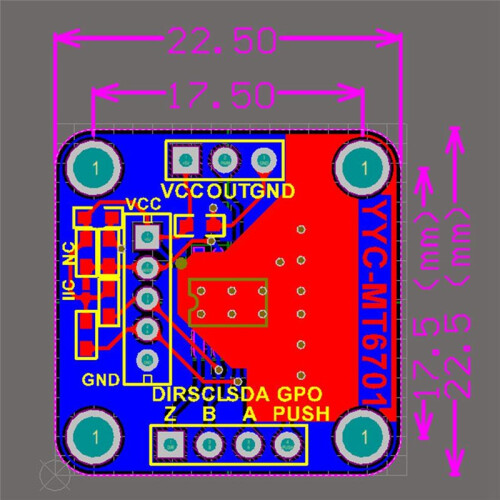 Magnetic Encoder MT6701 Magnetic Induction Angle Measurement Sensor Module 14bit High Precision Can Replace AS5600 1