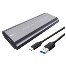 Portable SSD Enclosure M2 NVME NGFF  SSDs USB 3.2 External Drive Case for 2230/2242/2260/2280 Grey