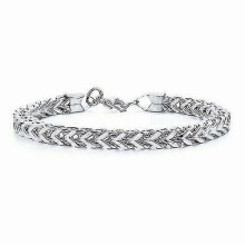 (Silver) Men's Personalized Charm Bracelet