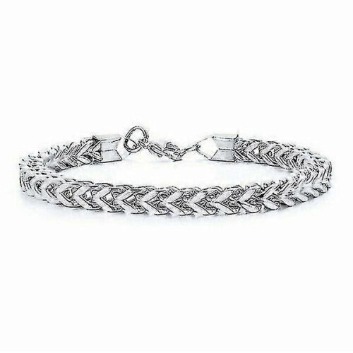 (Silver) Men's Personalized Charm Bracelet