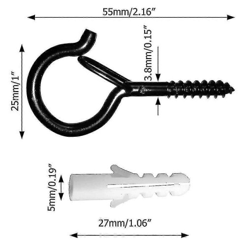 24pcs Screw In Hooks Outdoor String Lights Screw Hook Ceiling Hooks 2