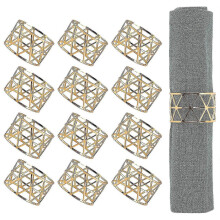 Napkin Rings,12pcs Gold Napkin Rings, Napkin Ring Holders for Dining