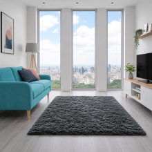 (Grey, 160 x 230 cm) Shaggy Non Slip Rugs Bedroom Living Room Area Rugs Hallway Runner Fluffy Carpets Bath Door Mats