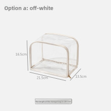 (White A) Transparent Storage Purse Bag For Wall Hanging Use With Breathable Material Mesh