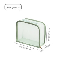 (Green M) Transparent Storage Purse Bag For Wall Hanging Use With Breathable Material Mesh