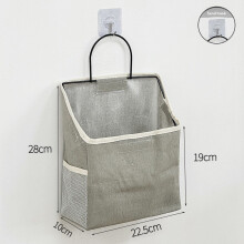 (Gray Single) Multipurpose Hanging Wall Storage Pouch Made Of Cotton Bedroom Student For