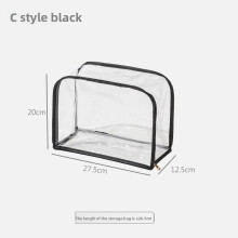 (Black C) Transparent Storage Purse Bag For Wall Hanging Use With Breathable Material Mesh