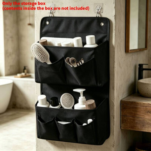 (Black) Wall Mounted Compact Organizer For Bedroom Closet And Counter Storage Kitchen
