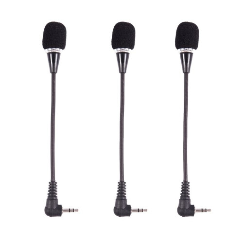 3X Flexibele -Microfoonmicrofoon met 3,5 mm Aansluiting voor Pc, Laptop, Desktop, Skype, Yahoo, Zwart
