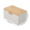 Living And Home Countertop Metal Bread Box with Bamboo Lid 5