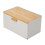 Living And Home Countertop Metal Bread Box with Bamboo Lid 1