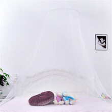 (White) Net Mosquito Bed Curtains Canopy Round Insect Reject Net Netting Dome Bed Tent