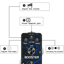 VSN Guitar Booster Effect Pedal Analog Boost Effects Pedals for Electric Guitar Pure Clean Boost Pedals True Bypass