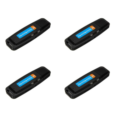 4X  U-Disk Digital Audio Recorder USB 3.0 Flash Drives Maximum Support 32GB Memory Card Black