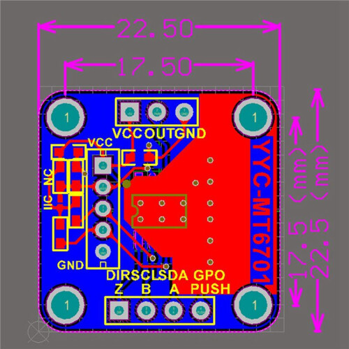 3X Magnetic Encoder MT6701 Magnetic Induction Angle Measurement Sensor Module 14bit High Precision Can Replace AS5600 2