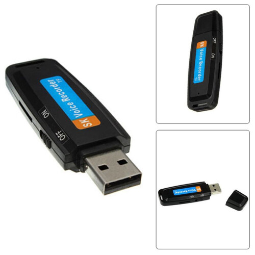 4X  U-Disk Digital Audio Recorder USB 3.0 Flash Drives Maximum Support 32GB Memory Card Black 1
