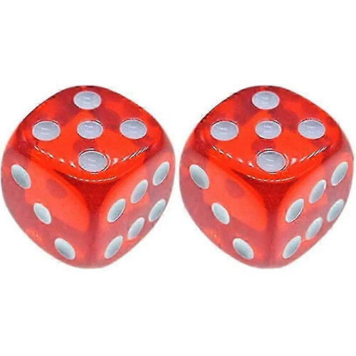 6 Sided Dice Set Dice Rounded Translucent Color Dice Board Game Teaching Math Dice Set (10 Pieces Red)