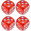 6 Sided Dice Set Dice Rounded Translucent Color Dice Board Game Teaching Math Dice Set (10 Pieces Red) 5