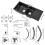 Living And Home Double Bowl Quartz Resin Composite Kitchen Sink with Waste Kit 7