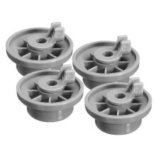 4 dishwasher lower basket rail wheels for bosch neff & siemens grey 165314