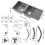 Living And Home Double Bowl Quartz Resin Composite Kitchen Sink with Waste Kit, Graphite Grey 7