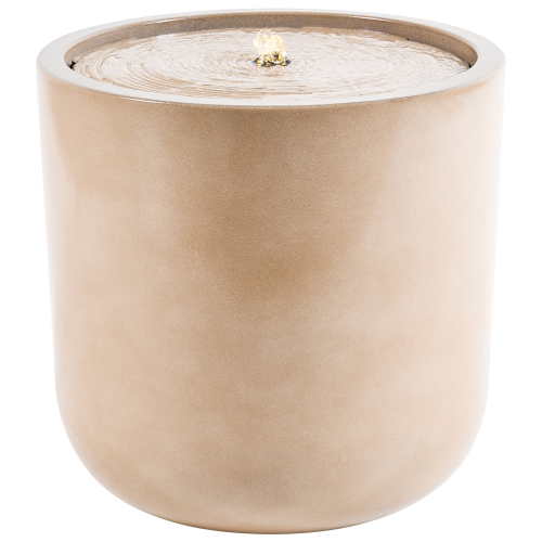 Beliani Garden Water Feature LED DELPHI Light Beige