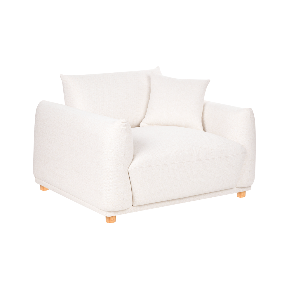 Beliani Armchair Jubek Fabric Off-White