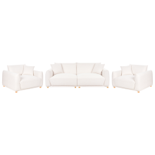 Living Room Set 5 Seater JUBEK Fabric Off-White