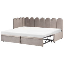 Trundle Bed Velvet TERROU 90 x 200 cm (EU Single) Taupe